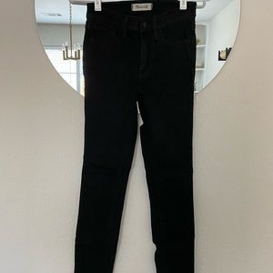 madewell black road-tripper skinny jeans, size 24